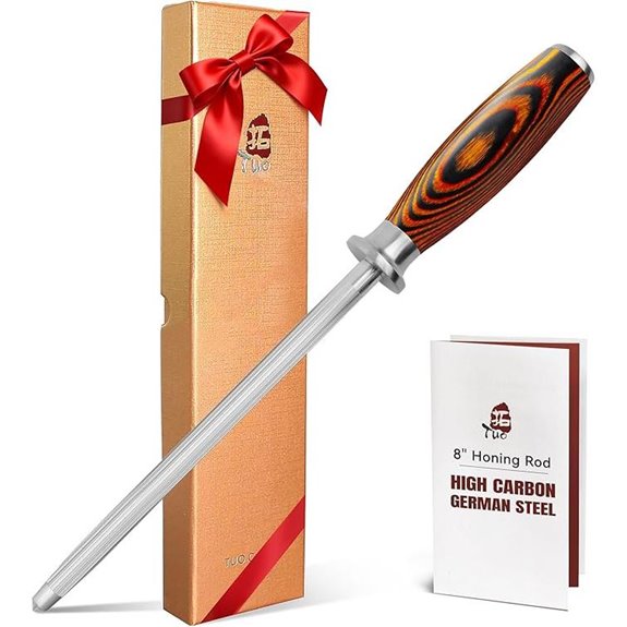 TUO 8-Inch Honing Steel with Ergonomic Handle