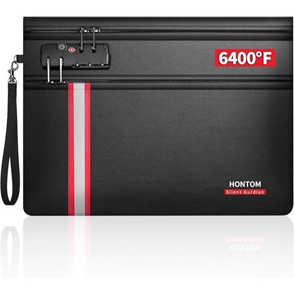 fireproof lockable document bag