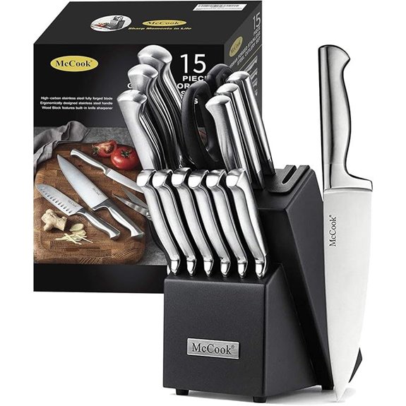 McCook German Stainless Steel Knife Set with Sharpener