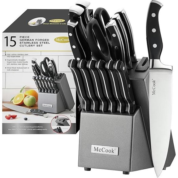 McCook German Stainless Steel Knife Block Set