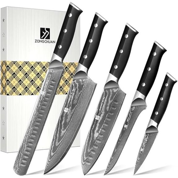 Damascus Chef Knife Set - 5 Pcs High Carbon Steel