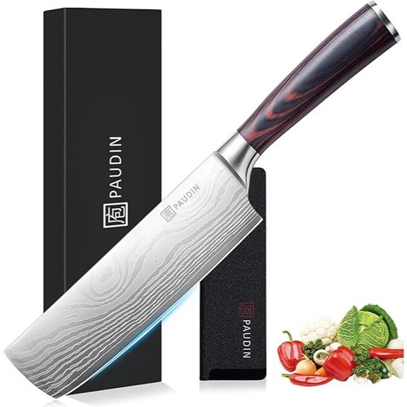 PAUDIN Nakiri Knife - 7 High Carbon Steel Chef