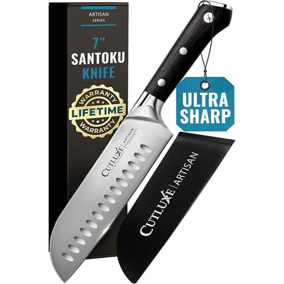 Cutluxe Santoku Knife – 7 High Carbon Steel
