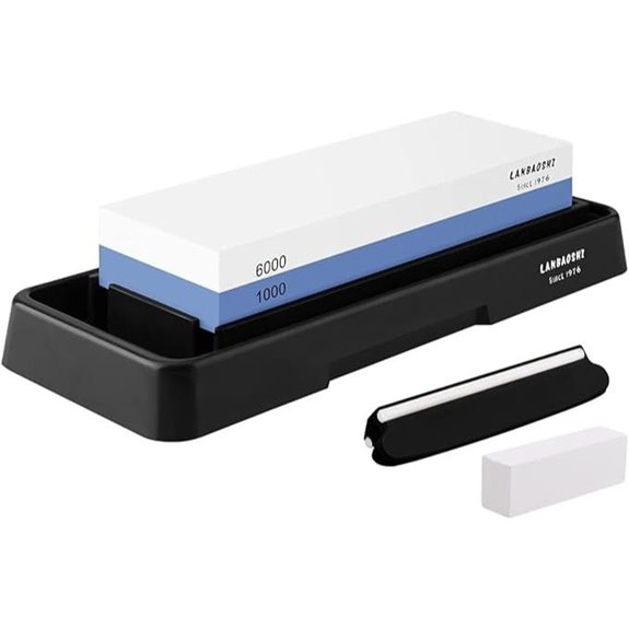 Knife Sharpening Stone Set with Angle Guide