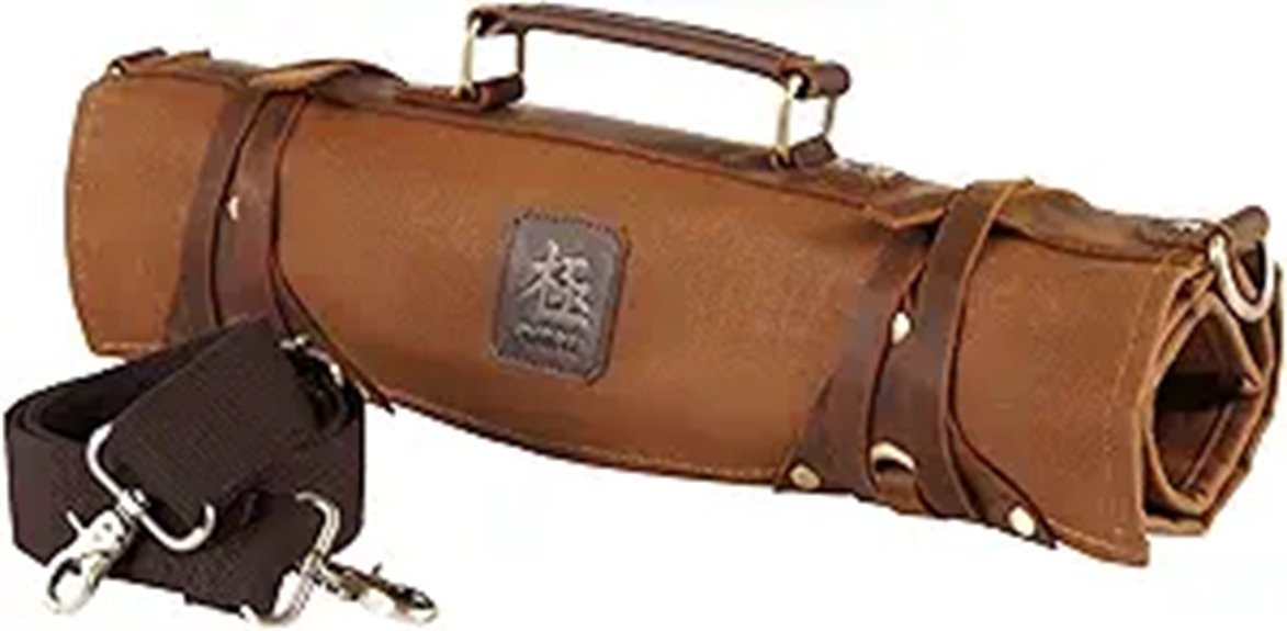 KYOKU Leather Chef Knife Roll with 10 Slots