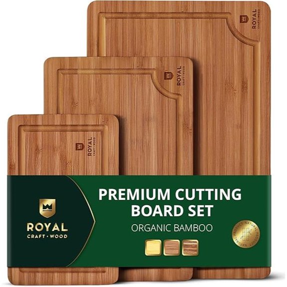 Royal Craft Wood Bamboo Cutting Boards (3 Pack)