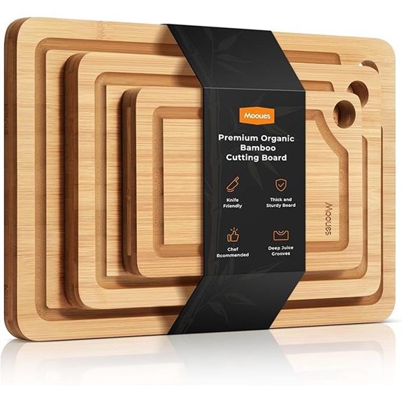 Bamboo Cutting Board Set with Juice Groove (3-Piece)