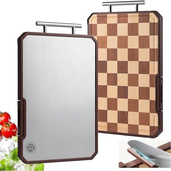 Titanium & Acacia Cutting Board with Knife Sharpener