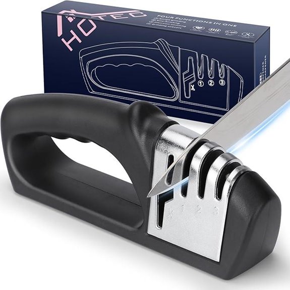 HOTEC 4-in-1 Manual Knife Sharpener with Scissors Mode