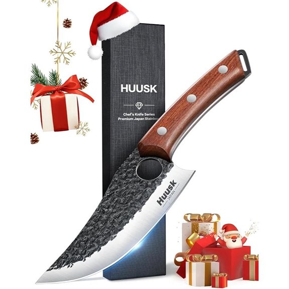 Huusk Viking Japanese Chef Knife with Wooden Handle