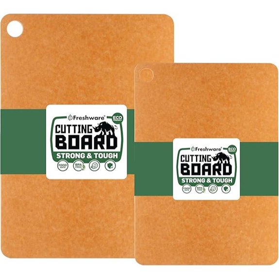 Freshware Wood Cutting Boards Set of 2 Medium & Large