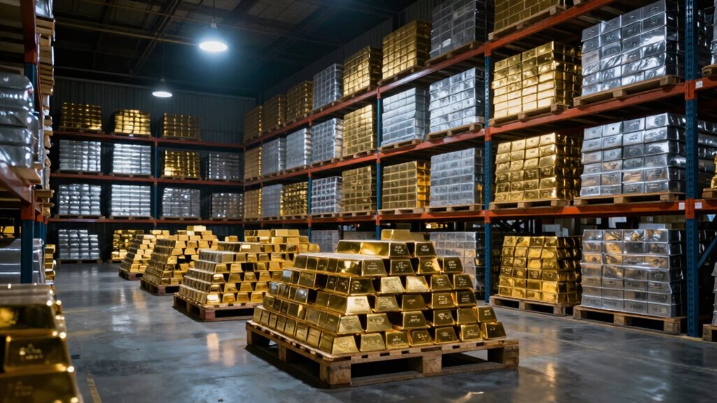 precious metals warehouse stocks