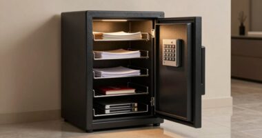 top safe with shelves