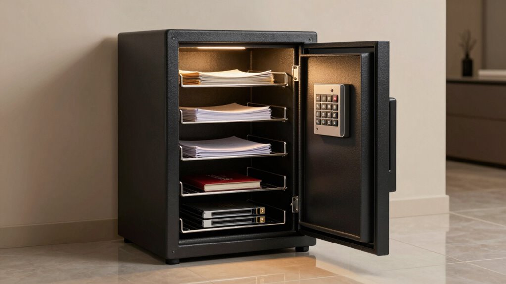 top safe with shelves